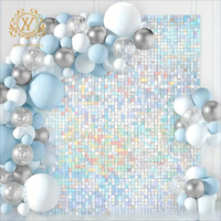 Panneau mural en sequins carrés argentés arc-en-ciel coloré de 30*30 cm/1 pièce pour la décoration de fête, de scène, de mariage, d'ambiance de fond