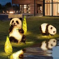 Statues d'animaux de Noël Panda Décorer Modélisation Led Motif Lumière 3D Panda Lumière Extérieure dans le Parc