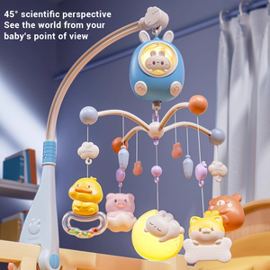 Móvil para Cuna de Bebé con Música y Luz, Lindos Juguetes Colgantes para Cuna con Temporizador, Sonajeros de Animales Desmontables, Móviles para Guardería - Product Image 1