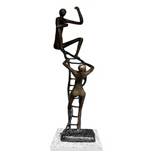 Abstract Mens Chasing <b>Ladder</b> With Base Sculpture Tabletop Decorative Customizable Designs Figurine & Garden Supplies ornament - Product Image 1