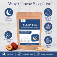 Sachets de thé pour le sommeil 100g (5g x 20) – Sommeil réparateur, nuit paisible, sieste, sons de lune, herbes apaisantes, tranquillité profonde, étoiles, confort, minuit
