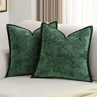Housse de coussin carrée en chenille polyester texturée, douce et confortable