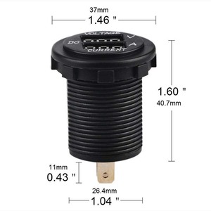 เครื่องวัดแรงดันไฟฟ้าและ<span class=keywords><strong>แอมป์</strong></span>มิเตอร์ DC 12-24โวลต์0.1 10A LED แบบคู่สำหรับเรือรถบรรทุก ATV - Product Image 6