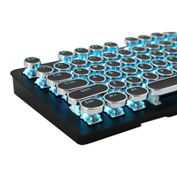 Clavier de jeu rétro, Style machine à écrire, touches rondes, mécanique, avec repose-paume détachable, Steampunk