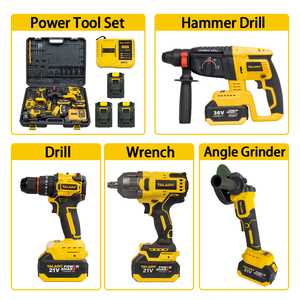 Ensemble d'outils électriques Master Carpenter : perceuse électrique 800N, clé à chocs, meuleuse d'angle, marteau électrique, pour le travail du <span class=keywords><strong>bois</strong></span> fin - Product Image 2