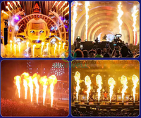 Machine à Feu Artificiel 4 Faces Écologique Effet Flamme DMX 512 Étincelles Colorées pour Scène