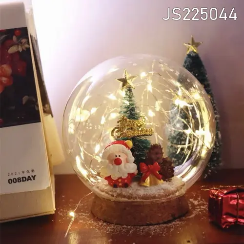 عيد الميلاد الديكور عيد الميلاد تذكارية الراتنج سانتا كلوز الثلوج غلوب الزجاج غطاء مصباح ليد كرة مياه