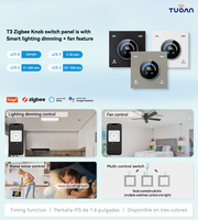 Panneau de commande intelligent en métal TUOAN Tuya ZigBee avec bouton rotatif, contrôle du ventilateur, commande à distance par téléphone portable et commande vocale