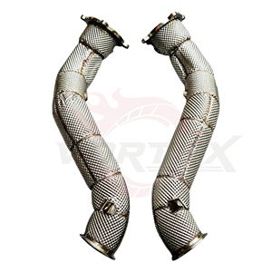 Vortex Titanium Full Exhaust System & Heat Shield Front Pipes for McLaren 720S 4.0L V8 Biturbo Racing Straight X-Pipe <b>Kit</b> - Product Image 5