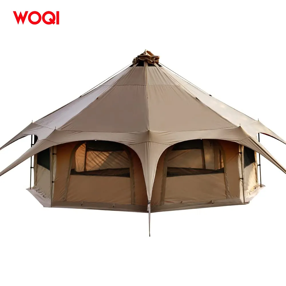 WOQI خيمة تخييم في الهواء الطلق قوية مقاومة للماء خيمة مزدوجة الطبقة مع أعمدة ألمنيوم 2/شخص خيمة تخييم عائلية في الهواء الطلق
