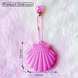 ppwr Trendy Shell Shape Compact Powder Case With Chain Eyeshadow Palette Highlighter Blush Container DIY Cosmetic <b>Packaging</b> - Product Image 4
