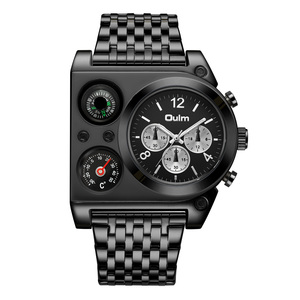 Montre homme OULM Luxury 9315, affichage de la boussole et de la température, <span class=keywords><strong>mouvement</strong></span> à trois fuseaux horaires, <span class=keywords><strong>grand</strong></span> cadran, quartz, montre-bracelet pour homme d'affaires - Product Image 5