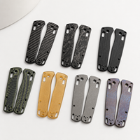 Plaquettes de couteau en titane personnalisées, directement de l'usine, avec grip texturé, pour remplacement sur couteaux pliants EDC
