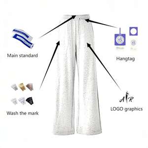 Pantaloni larghi a vita alta personalizzati in maglia di poliestere e traspirante a vita alta pantaloni a vita larga da donna per maglieria personalizzata per l'inverno estivo - Product Image 3