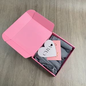 Caja de Envío Corrugada Rosa Completa - Caja Tipo Avión Rosa por Dentro y por Fuera para Empaquetado de Comercio Electrónico con Marca - Product Image 4