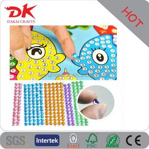 Kit per Mosaico Diamante Fai-da-Te per Bambini con Immagine Personalizzata di Pesci, Adesivi Rotondi in Pietra, Kit per <span class=keywords><strong>Disegno</strong></span> e Pittura con Cristalli e Strass - Product Image 2