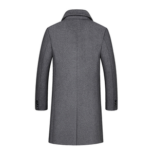 Trench-coat en <span class=keywords><strong>laine</strong></span> pour hommes en gros 50% <span class=keywords><strong>laine</strong></span> 50% polyester <span class=keywords><strong>cachemire</strong></span> long pardessus personnalisé respirant confortable chaud élégant - Product Image 3