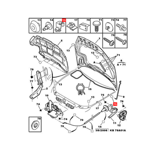 Clip de maintien du couvercle moteur 792831 7928.31 Pour <span class=keywords><strong>Peugeot</strong></span> <span class=keywords><strong>206</strong></span> 207 307 - Product Image 4