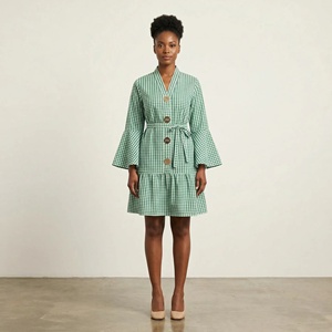 Robe d'été tendance à nouer à la taille, nouvelle collection 2026, boutonnée, style africain, grandes tailles pour femmes - Product Image 3