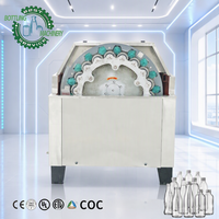 Laveuse de bouteilles semi-automatique à brosse pour le retrait d'étiquettes, livraison rapide, 18 à 36 têtes, pour bouteilles rondes recyclables