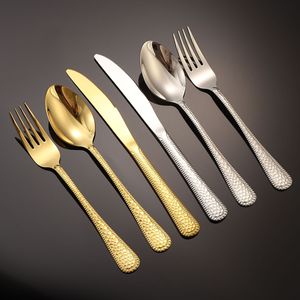 Jiasida Hammered Stainless Steel Western Cutlery Set Mirror Polished For Hotel Dessert Use - Product Image 3