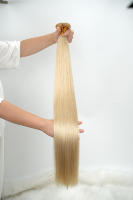 Extensions de cheveux humains Remy à pointe plate, lisses, pré-collées, micro-liens, cuticules alignées, double tirage, cheveux européens