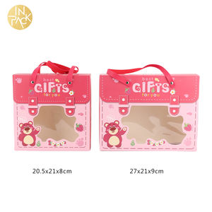 <span class=keywords><strong>INPACK</strong></span> Diseños personalizados de dibujos animados Kid Gift Box Set Bolsa de regalo grande Ventana de cartón blanco Bolsa de regalo de cumpleaños transparente Caja de embalaje - Product Image 6