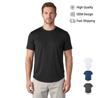 T-shirt à col rond, coupe classique, décontracté, basique, pour tous les jours, design OEM, tissu élastique de haute qualité, logo personnalisé, t-shirt à manches courtes pour homme