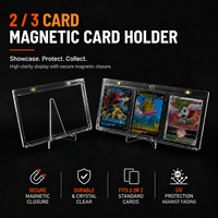 Cadre de présentation de cartes de jeu en acrylique transparent de qualité supérieure, protection UV, pour 2 ou 3 cartes, avec aimant puissant