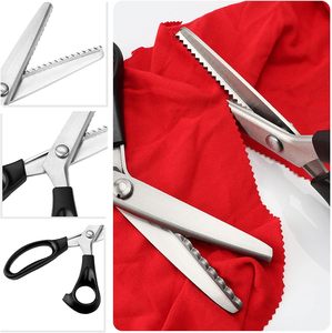 Tijeras de corte en zigzag de acero inoxidable, tijeras <span class=keywords><strong>para</strong></span> tela, tijeras de corte de bordes <span class=keywords><strong>para</strong></span> costura, manualidades y bricolaje. - Product Image 5