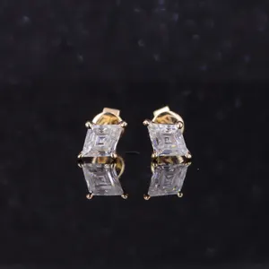 Custom Jewelry Fashion 5*7mm Kite Shape DEF Moissanite 14k Gold Stud Earrings