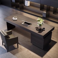 Bureau d'étude en bois mobile de luxe minimaliste italien, design haut de gamme, bureau d'ordinateur/d'écriture pour maison moderne, bureau de direction