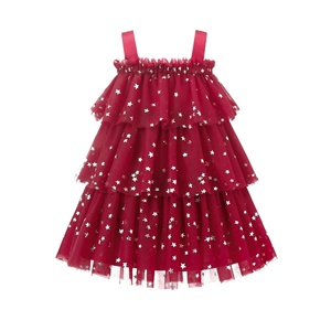 Vestido de Fiesta de Navidad para Niñas Pequeñas, Vestido de Tul Verde con Tirantes, Vestido Bonito con Estampado de Estrellas - Product Image 2