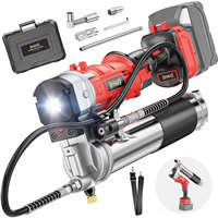 Kit de pistolet à graisse électrique 20V avec tube d'extension, 4 raccords, mallette rigide, sangle d'épaule et clé hexagonale pour usage industriel