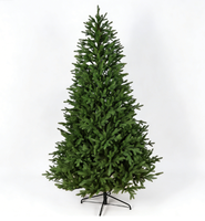 2,13m Realistischer PE Künstlicher Weihnachtsbaum Vollzweigdesign Metallständer LED Mehrfarbige Beleuchtung |   Für den Innenbereich geeignet, beflockt/unbeflockt