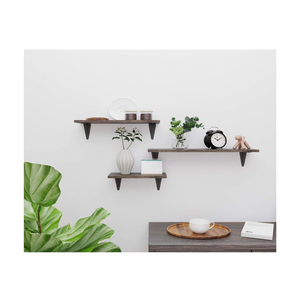 Lot de 3 <span class=keywords><strong>étagère</strong></span>s murales flottantes en bambou rustique <span class=keywords><strong>Étagère</strong></span>s de rangement murales en bois pour meubles de <span class=keywords><strong>salon</strong></span> ou d'hôtel - Product Image 4