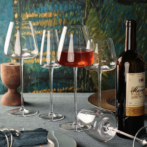 Ensemble de verres à vin en cristal sans plomb faits à la main, forme conique, pour vin rouge, capacité 301-400 ml - Product Image 2