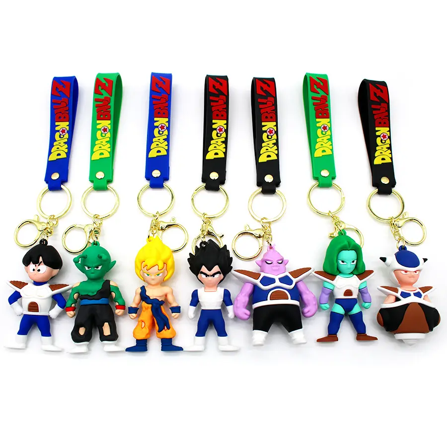 Anime Cartoon Cool Dragon Ball Goku 3d Metal Keychain Decoration Key Bag Special Boy Gift Customize Keyring Accessory With Strap