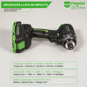 Fumetax 1/4 inci Set Perkakas Bor Palu Mini Tanpa Kabel Brushless Tiga Kecepatan yang Dapat Disesuaikan, Set Perkakas Listrik Berkapasitas Tinggi - Product Image 4