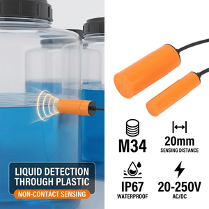 Capteur capacitif KB5004 M34, 3 fils, PNP NO, capteur de niveau 2 fils, 20-250VAC, pour matériaux <span class=keywords><strong>en</strong></span> poudre et liquides, remplacement - Product Image 1