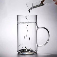 Tasse à thé en verre borosilicate avec couvercle, infuseur transparent, réutilisable, résistant à la chaleur, pour la maison et l'hôtel