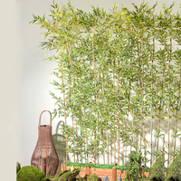 Arbre en bambou artificiel, accessoires de plantes décoratives, bambou en plastique, branche de bambou longue et unique avec feuilles