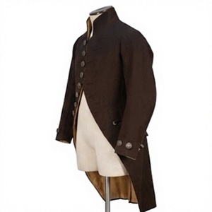 Brown Historical Tailcoat Men's Frock <b>Coats</b> <b>Longline</b> Button Front Period Costume Outerwear - Product Image 3