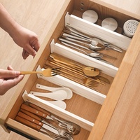 Diviseurs de tiroirs rétractables ajustables HIPS à fixation rapide, 1 couche, pour cuisine, salle de bain, chambre, armoire, bureau, organisation de rangement
