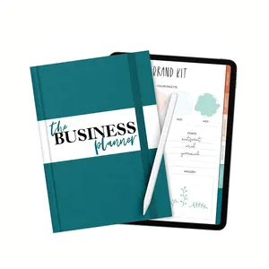 Perlengkapan kantor kustom 2024 a5 hardcover bulanan agenda perencana notebook untuk bisnis dengan band elastis