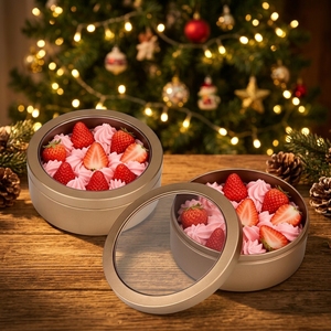 Hot Selling Food Grade Round Mousse <strong>Cake</strong> <strong>Tin</strong> Box 120*45mm Clear Window Metal <strong>Storage</strong> for Dessert Baking Packaging Custom Logo - Product Image 1