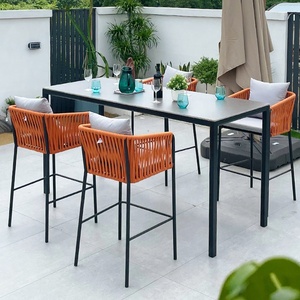 Muebles de jardín Patio Cuerda Silla alta Decoración Nordic Outdoor <span class=keywords><strong>Mesa</strong></span> <span class=keywords><strong>y</strong></span> silla Set - Product Image 2