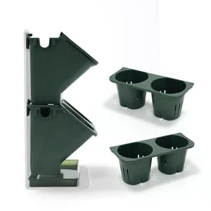 Bancada de janela vertical 2 peças caixa de plantador de ervas de cozinha de 2 camadas para plantas de interior