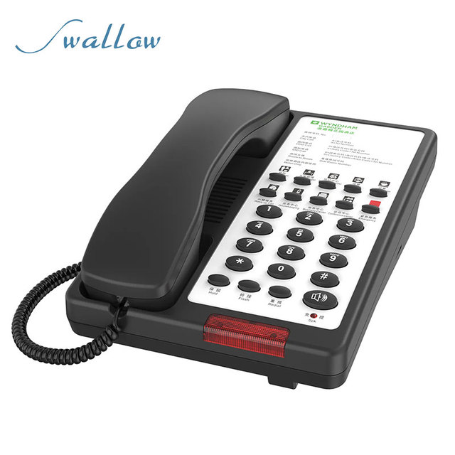 Swallow SWH-HT02 Landline Phone with Reliable Telephone Lines Traditional Dialing White & Black 2-Year Warranty for All PBX