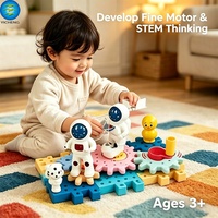 Ensemble de blocs de construction STEM 6 en 1, engrenages rotatifs, puzzle, jouet éducatif DIY à assembler en cube, pour enfants de 3 ans et plus